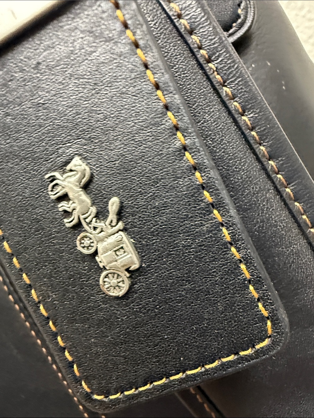 Coach Frankie Black Leather Trim Green and Navy Plaid Backpack - Picture 7 of 14